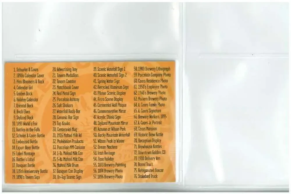 1995 Coors Beer Collectors Cards Complete Set 1‐100 See Pics Plus Checklist